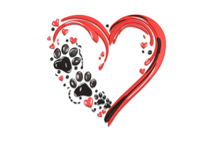 Paw Print Heart Embroidery Design File