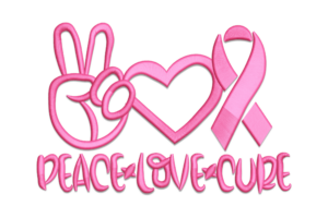 Peace Love Cure Embroidery Design