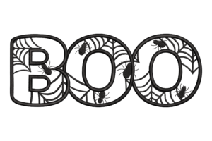 Premium BOO Spider Web Embroidery Design