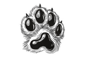 Realistic Paw Print Embroidery Design