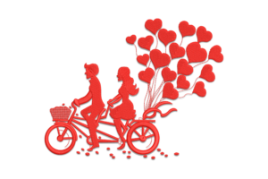 Romantic Bicycle Ride Embroidery Design