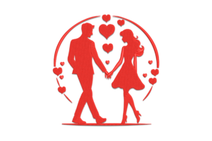 Romantic Couple Embroidery Design