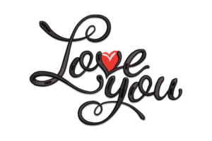 Love You Embroidery Design