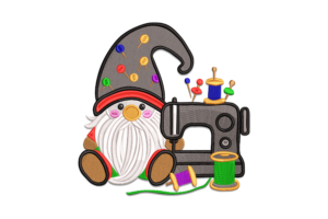 Sewing Gnome Embroidery Design