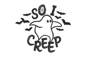 So I Creep Ghost Embroidery Design