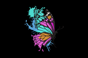 Splash Butterfly Embroidery Design