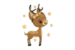 Starry Christmas Reindeer Embroidery Design