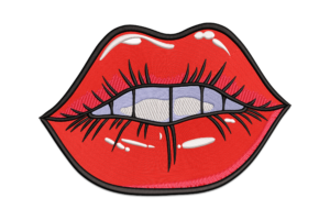 Surreal Lips & Eye Embroidery Design