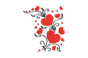 Swirling Hearts Embroidery Design