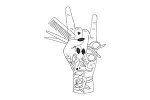 Tattooed Stylist Hand Embroidery Design