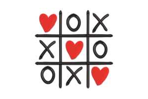 Tic-Tac-Toe Love Embroidery Design