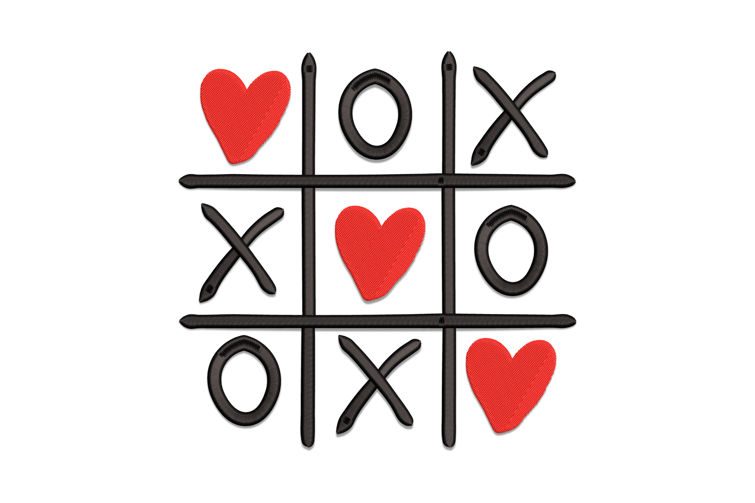 Tic-Tac-Toe Love Embroidery Design