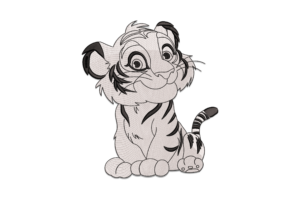 Tiger Cub Embroidery Design