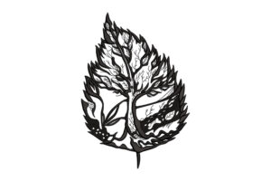 Tree in Leaf Embroidery Design