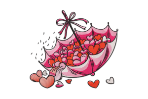 Umbrella of Love Embroidery Design