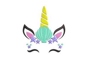 Unicorn Mermaid Embroidery Design