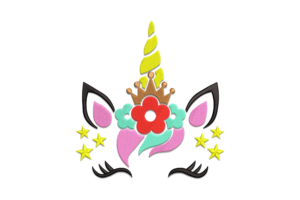Unicorn with Crown Embroidery Design