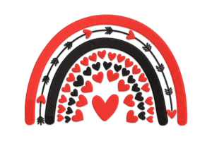 Valentine Heart Rainbow Embroidery Design