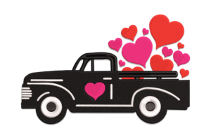 Valentine Truck Embroidery Design