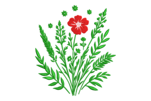 Wildflower Botanical Bouquet Embroidery Design