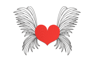 Winged Heart Embroidery Design