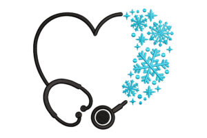 Winter Stethoscope Heart Embroidery Design