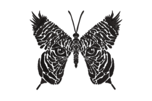 Zebra Butterfly Embroidery Design