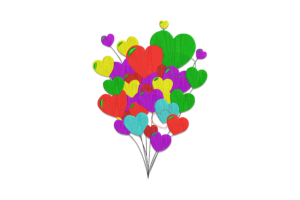 Heart Balloons Machine Embroidery Design