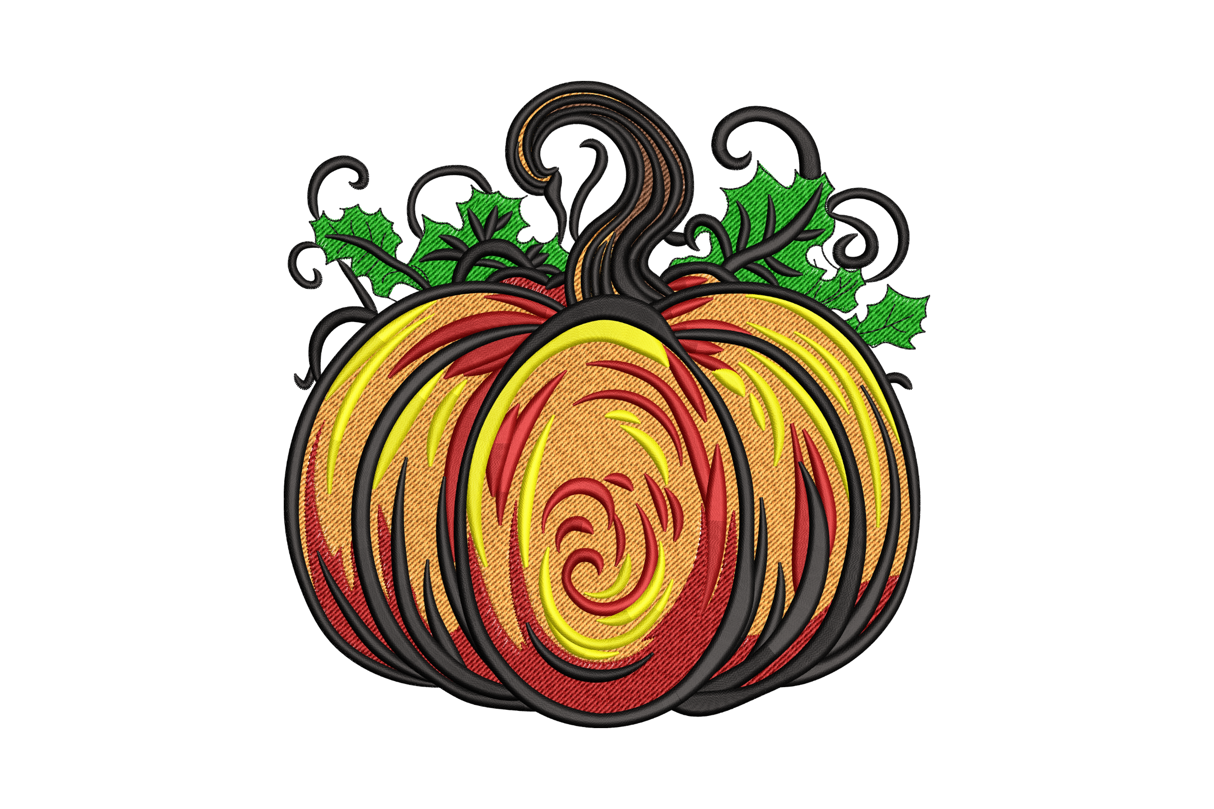 Elegant Autumn Pumpkin Embroidery Design
