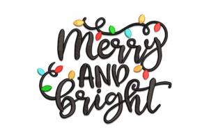 Merry and Bright Embroidery Design