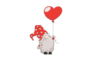 Valentine Gnome Embroidery Design