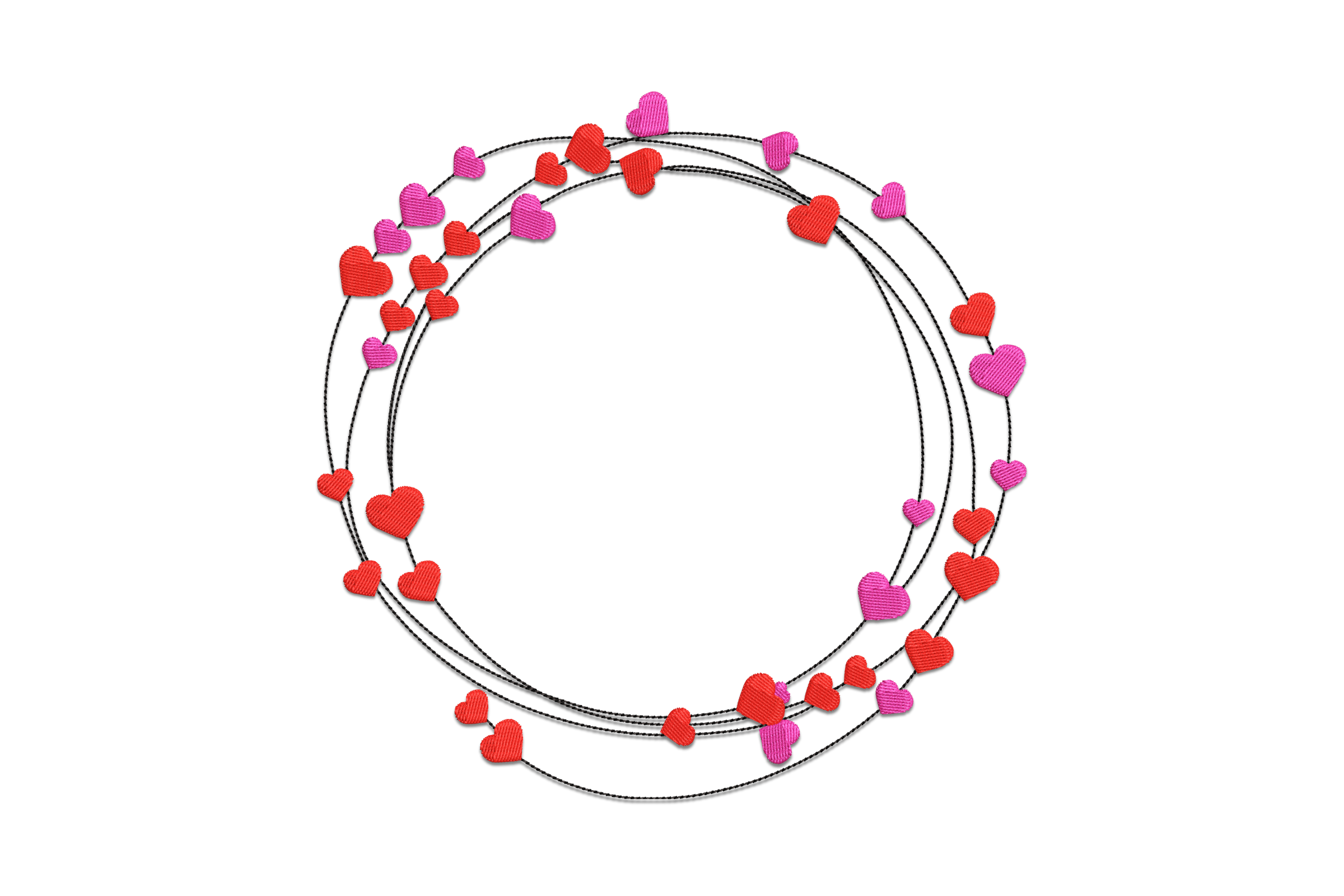 Free Heart Circle Embroidery Design