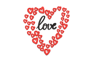 Love Heart Embroidery Design