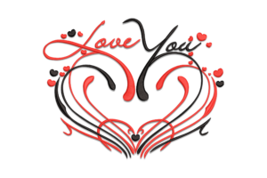 Love You Embroidery Design