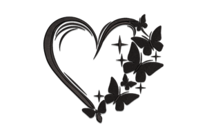 Butterfly Heart Embroidery Design File