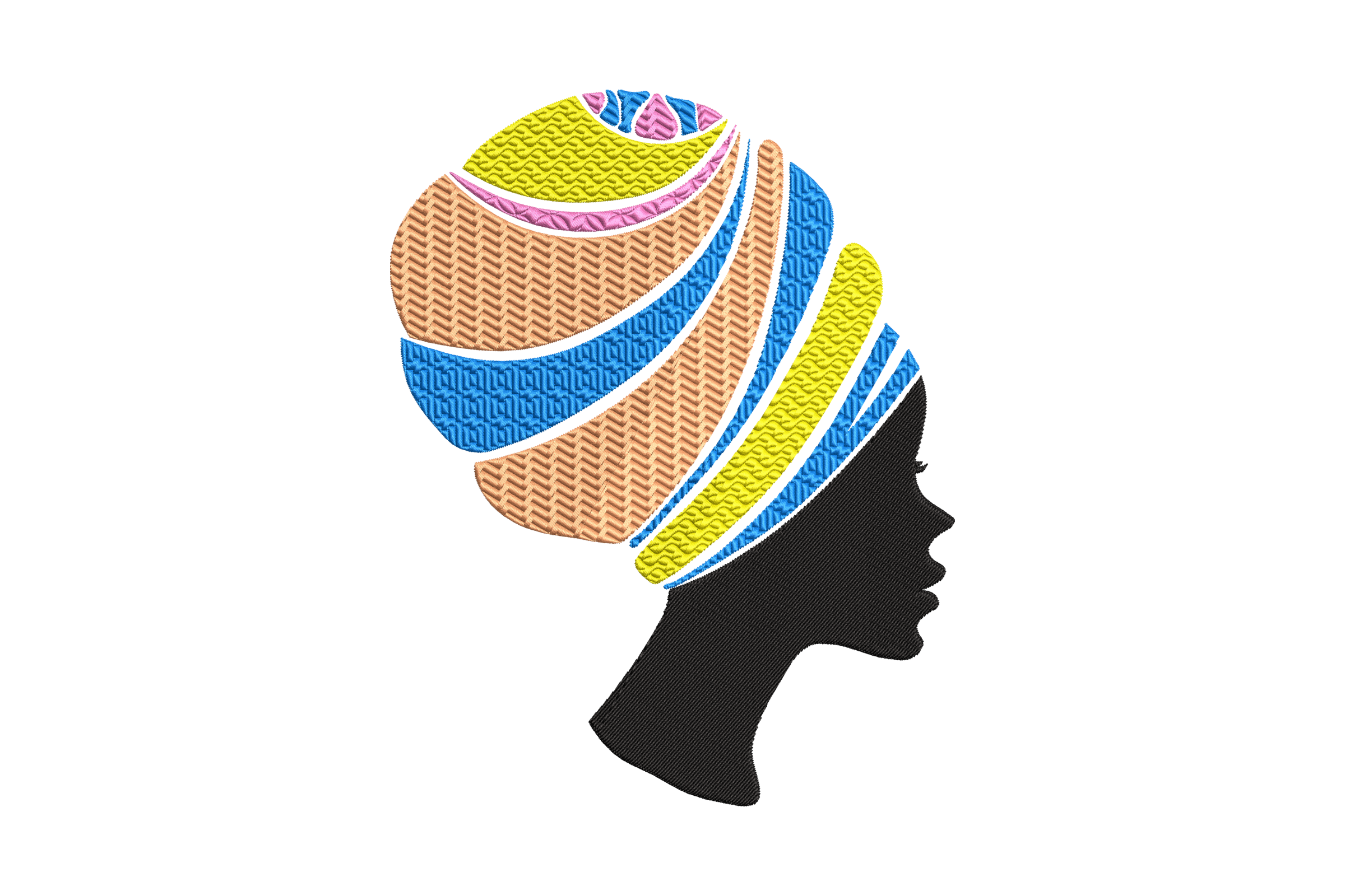 Free African Woman Headwrap Silhouette Embroidery Design