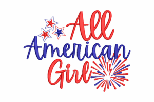 All American Girl Embroidery Design