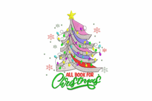 All Booked for Christmas Machine Embroidery Design