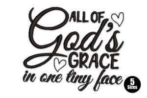 All of God’s Grace in One Tiny Face Embroidery Design