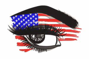 American Flag Eyelash Embroidery Design
