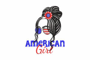 American Girl Patriotic Embroidery Design