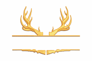 Antlers and Rifle Divider Embroidery Design