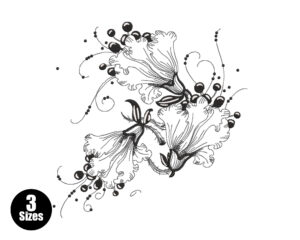 Artistic Floral Line Art Embroidery Design