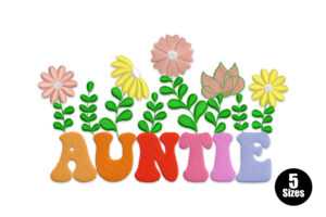 Auntie Garden Floral Embroidery Design
