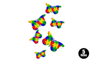 Autism Awareness Butterfly Embroidery Design