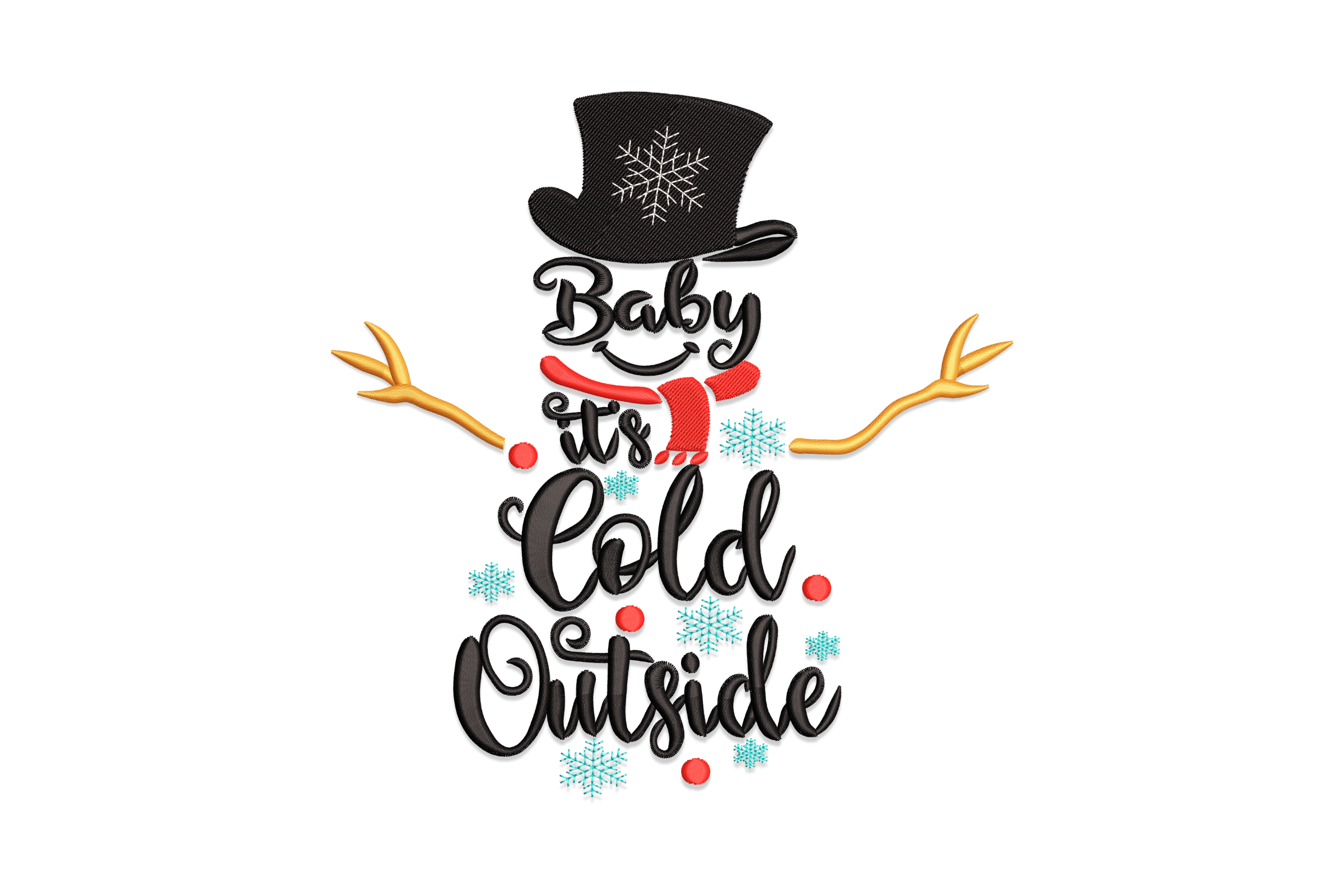 Baby It's Cold Outside Snowman Embroidery Design