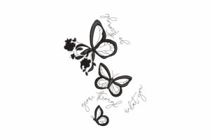 Be Strong – Butterfly Floral Embroidery Design