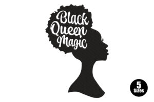 Black Queen Magic Silhouette Embroidery Design