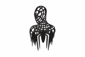 Black Spider-Man Web Silhouette Embroidery Design