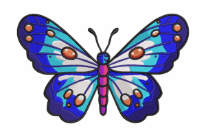 Blue Butterfly Embroidery Design